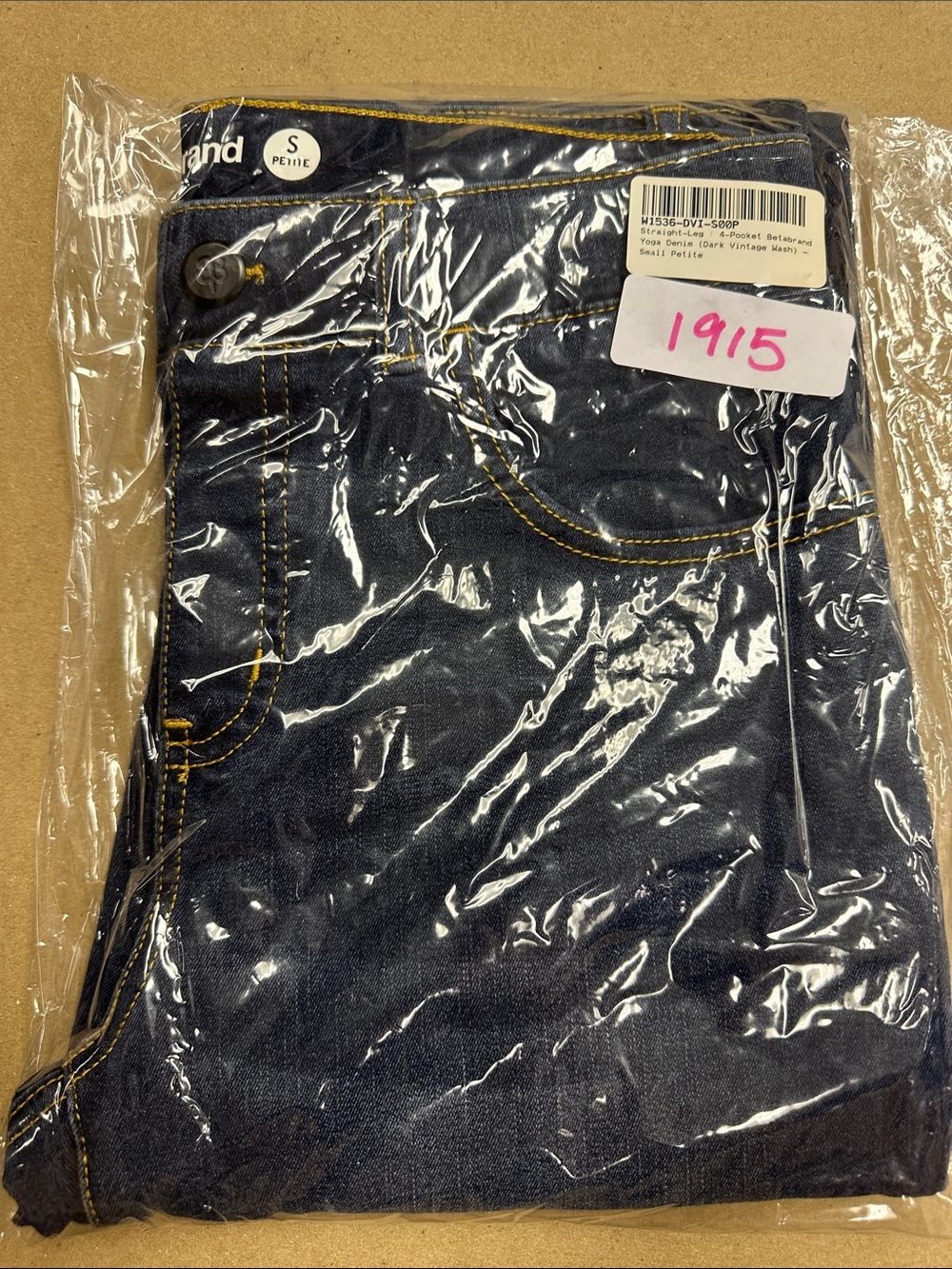 New Betabrand Dark Vintage Wash Straight 4 Pocket Yoga Denim Jeans Small Petite